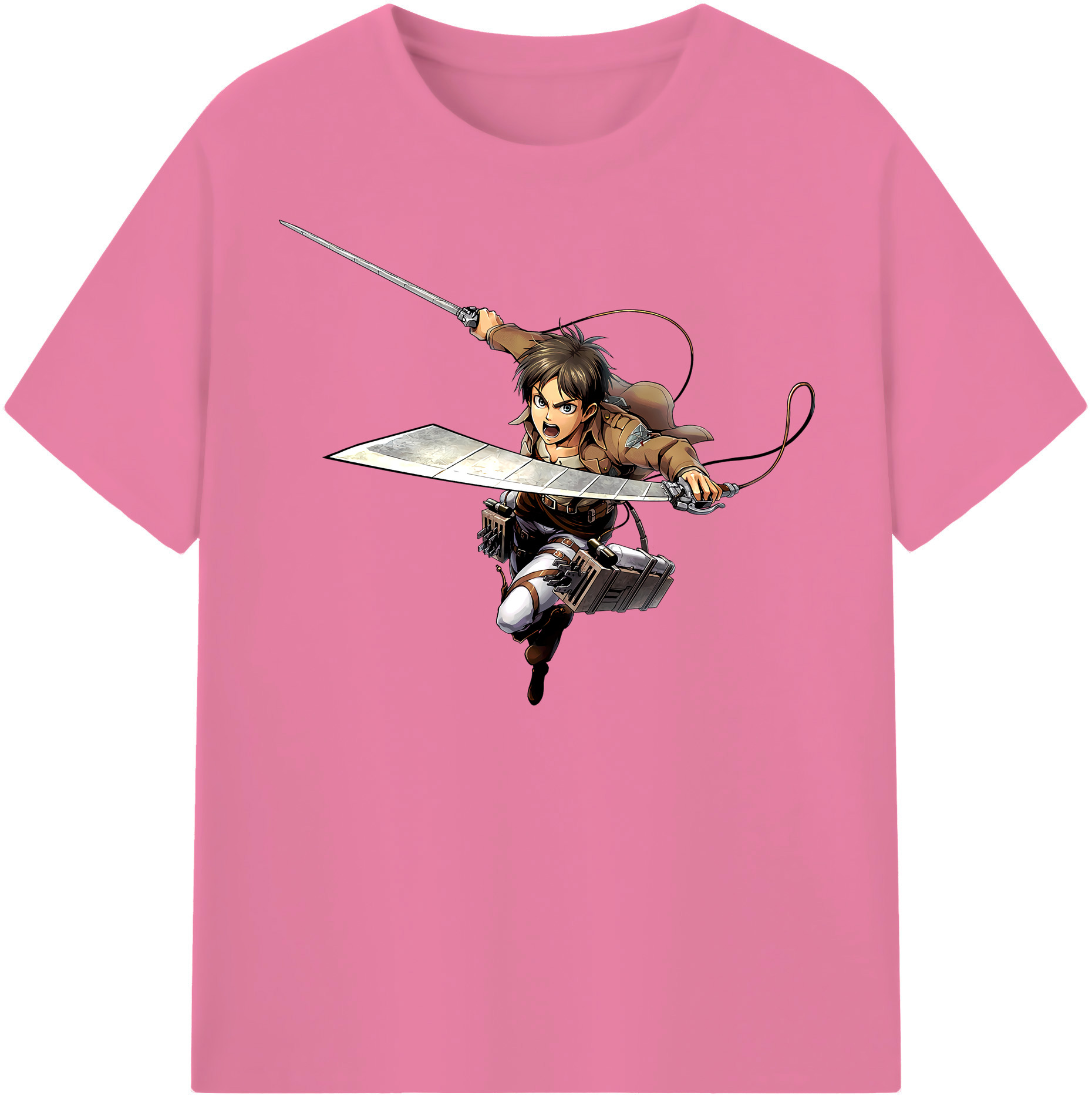 （画像用） 進撃の巨人 エレン･イェーガー Attack on Titan Eren Jäger 綿100％半袖Tシャツ（フロントプリント）